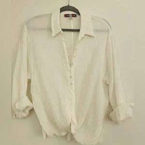 Urban Outfitters White or Brown Gauze Multi Micro Button Shirt